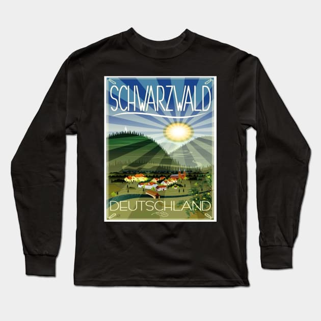 The Black Forest Germany Travel Print Long Sleeve T-Shirt by posterbobs